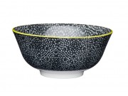 Kitchen Craft Black and White Floral Ceramic Bowl (Ó 15.7cm / 6")
